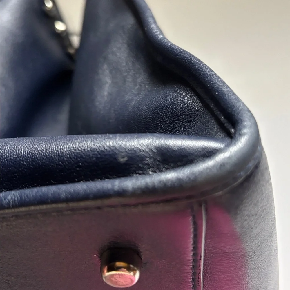 Coach Crosby Carryall with Floral Rivets in navy leather Coach NAVY BLUE LEATHER